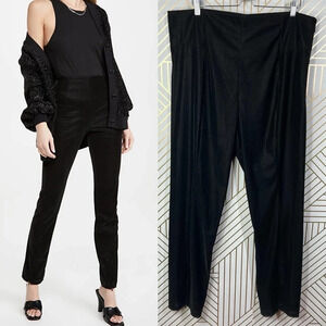 Good American The Croc Exec Pants in Black Faux‎ Leather Plus Size 3XL